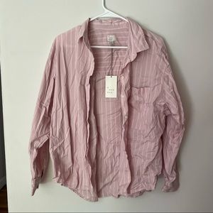 Target A New Day Pink and White Stripes Button Down